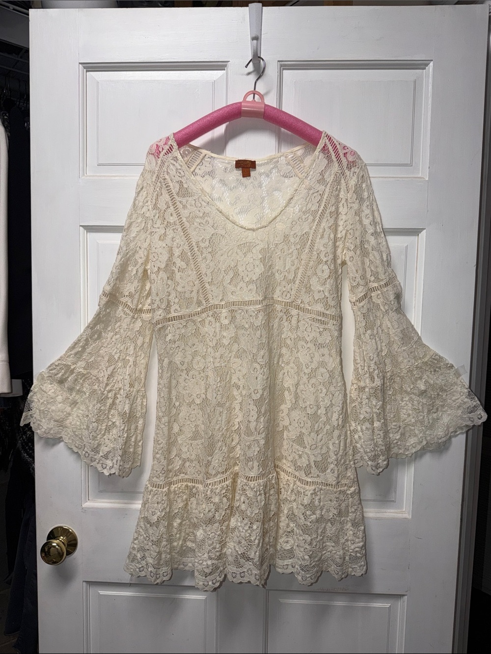Scully Cream Crochet Lace Dress Large